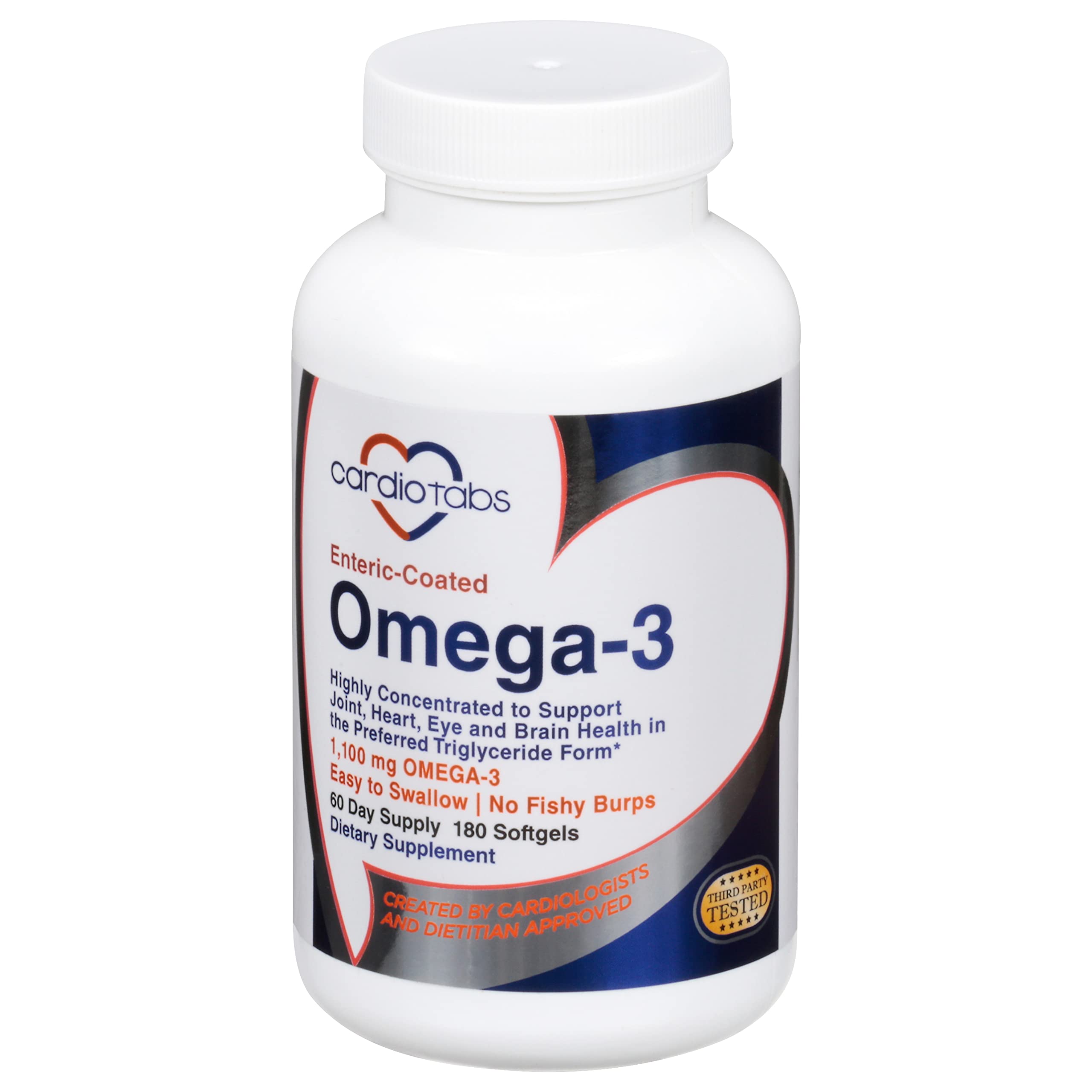 CardioTabs Omega-3 Enteric-Coated Fish Oil 1000mg softgels front view