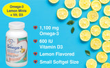 CardioTabs Omega-3 Lemon Minis 1100mg softgel close-up