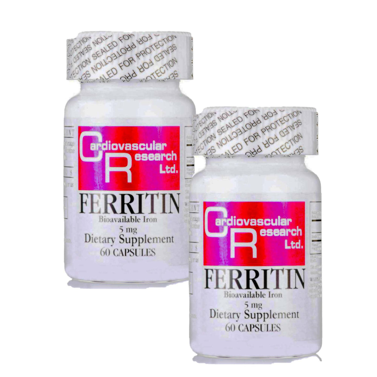 Cardiovascular Research Ferritin Iron Supplement 2 x 60 capsules front view
