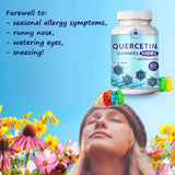 CARE 4 HARMONY Quercetin Gummies in a bowl with fresh fruit