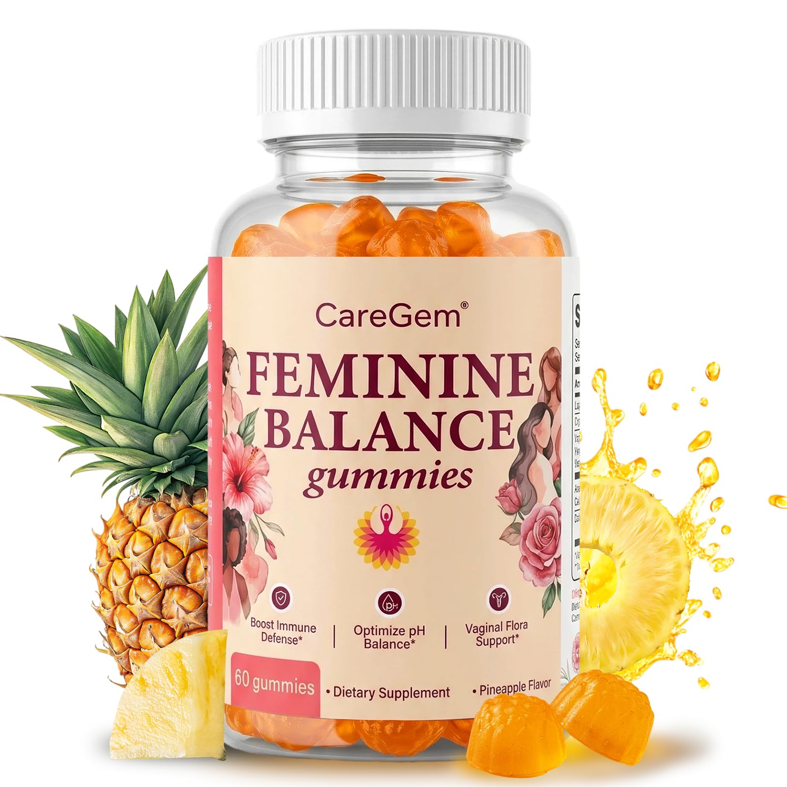 CareGem Feminine Balance Gummies front view packaging
