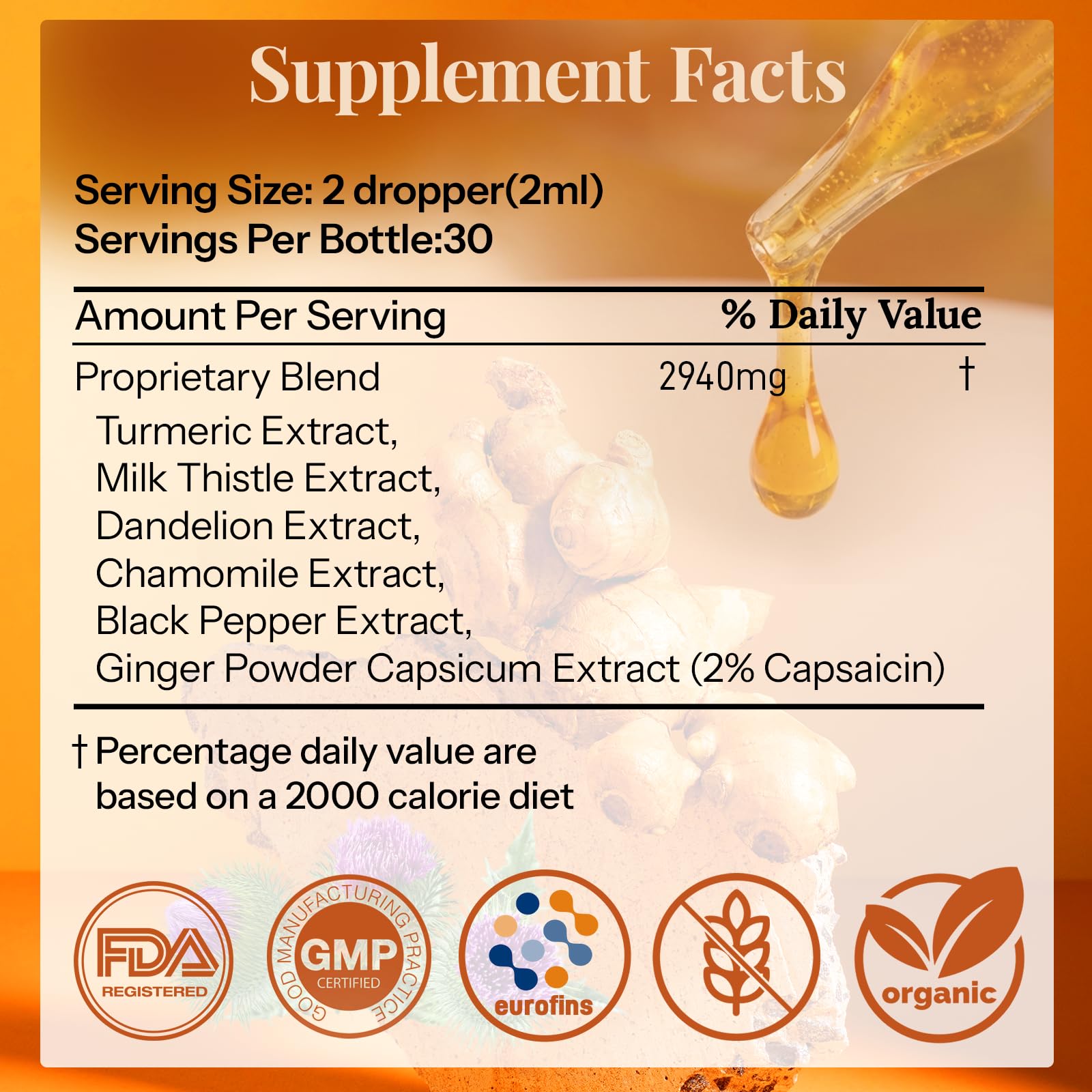 CareGem Liquid Turmeric Drops displayed with herbal supplements