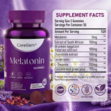 CareGem Sleep Gummies 5mg Melatonin displayed with herbal ingredients