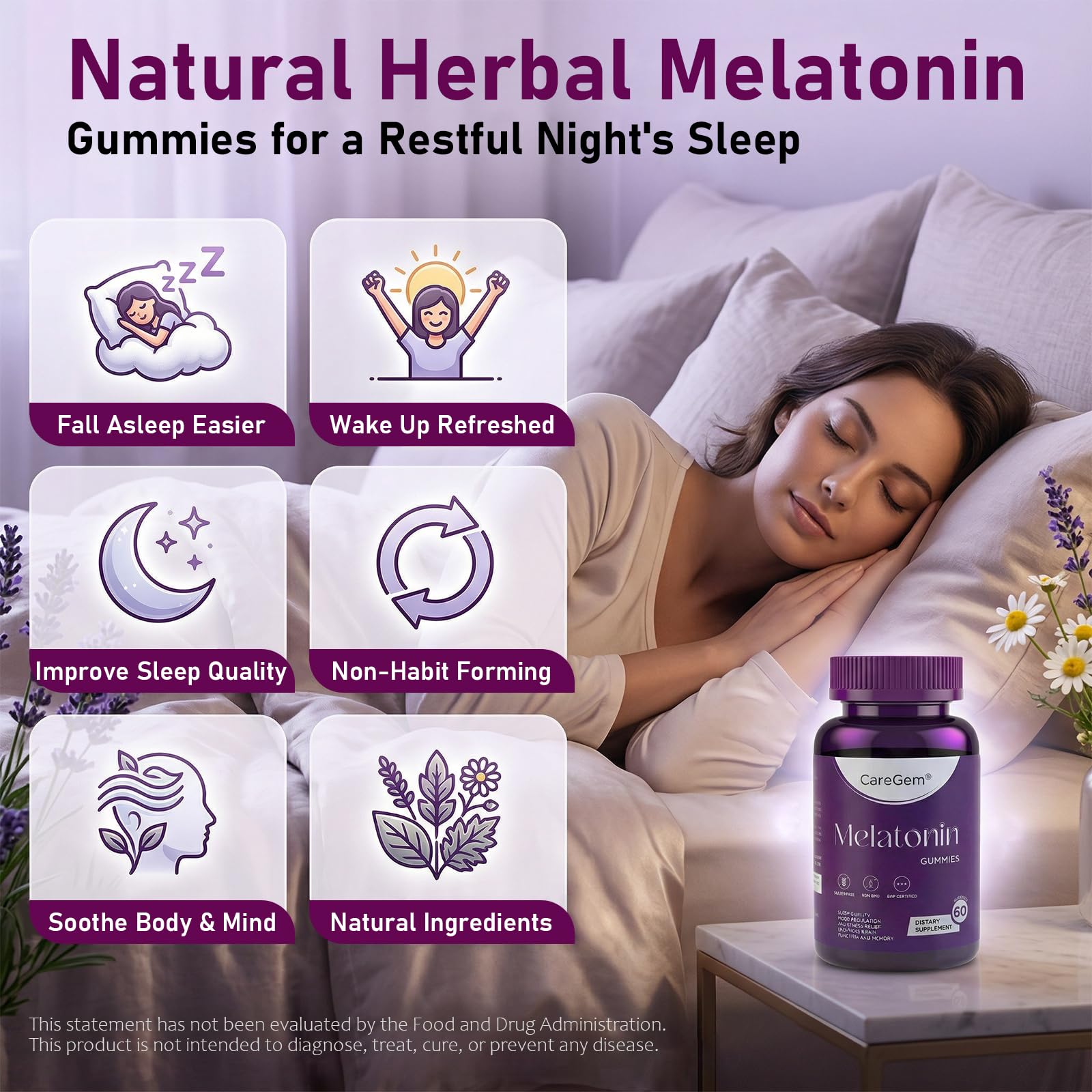 CareGem Sleep Gummies 5mg Melatonin ingredients list
