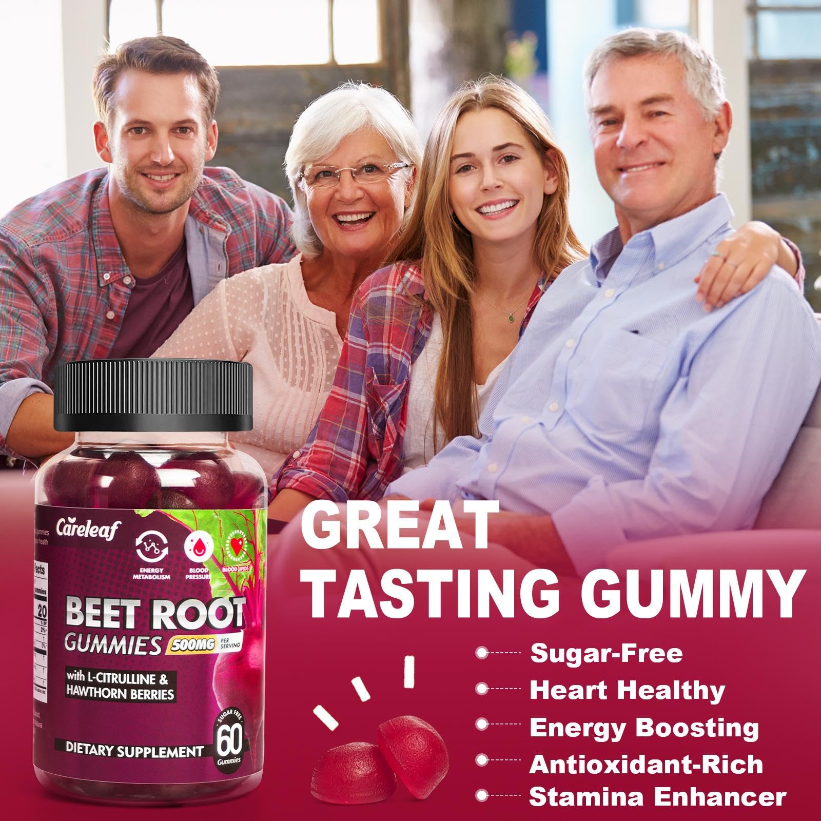 careleaf Beet Root Gummies 220g ingredients list