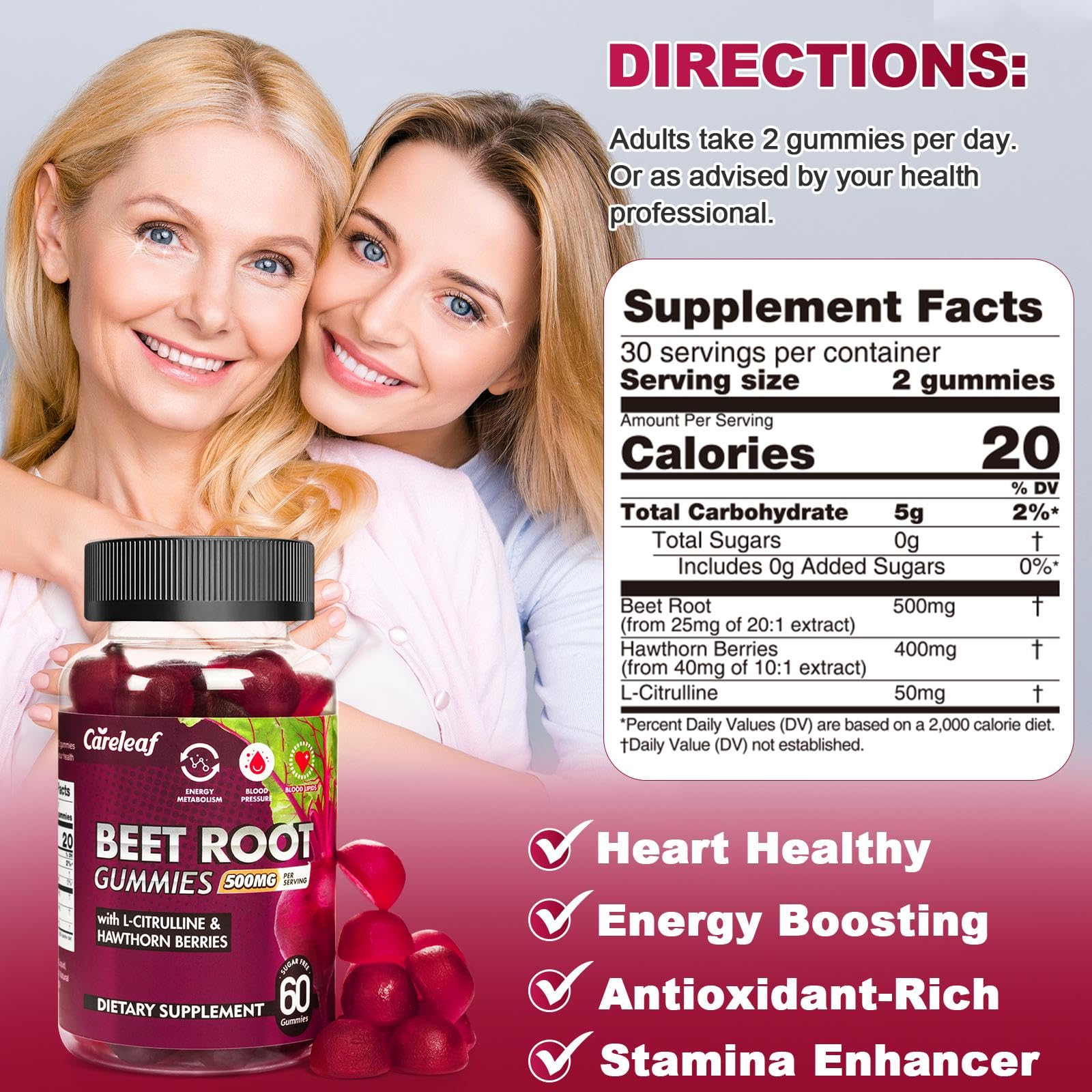 careleaf Beet Root Gummies 220g packaging