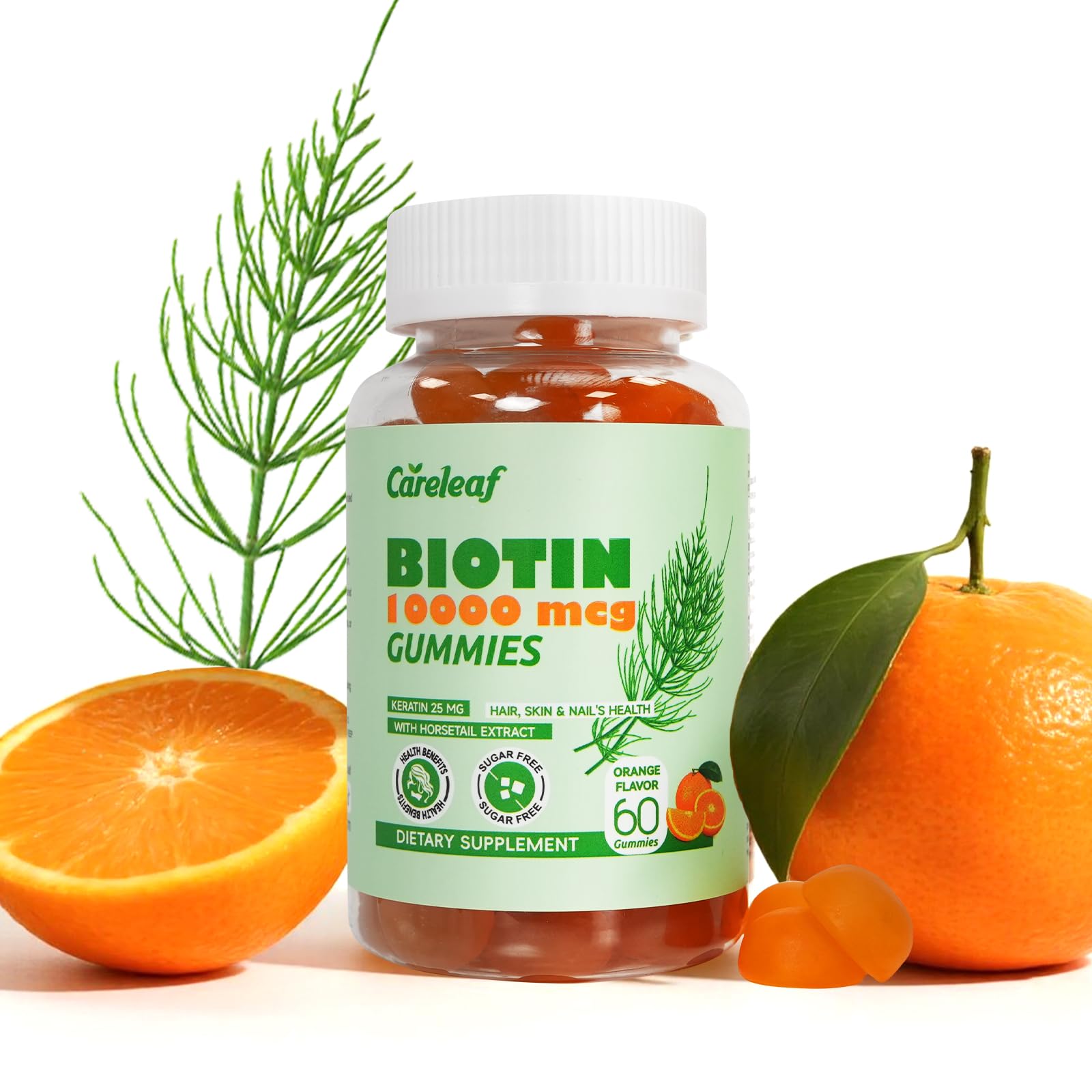 careleaf Biotin Gummies front view with packaging