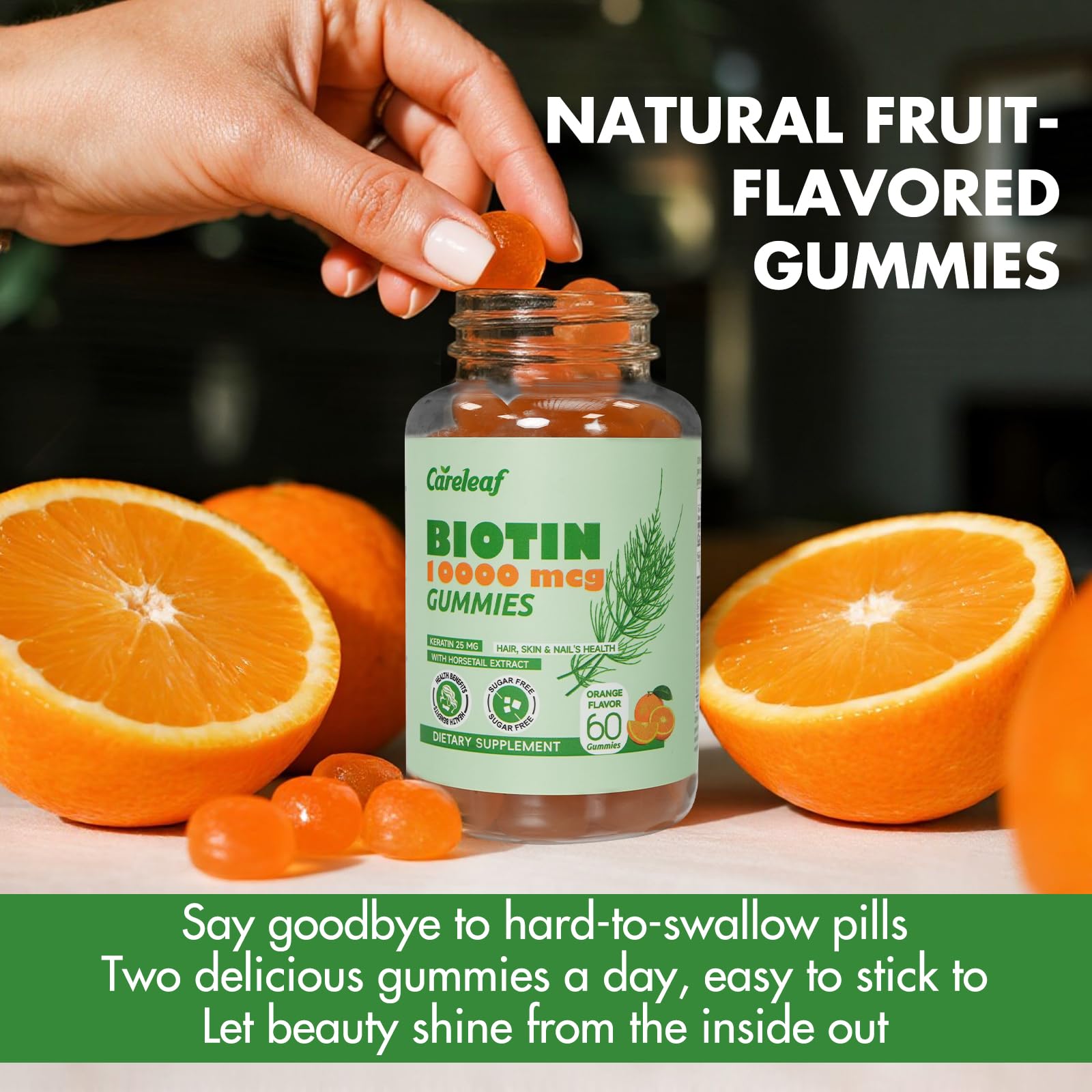 careleaf Biotin Gummies with fruits