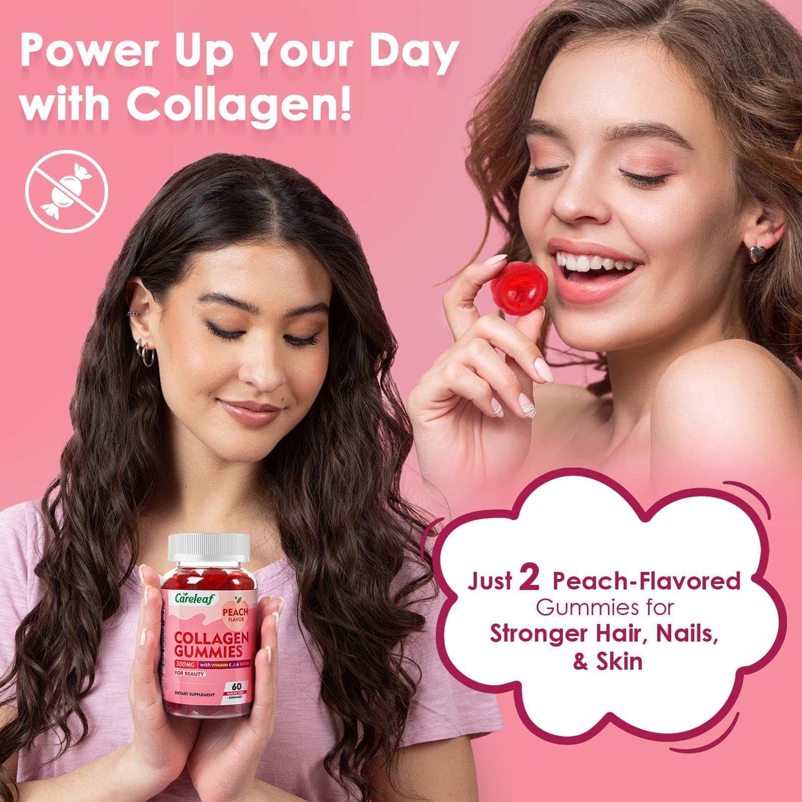 careleaf Collagen Gummies 220g back view