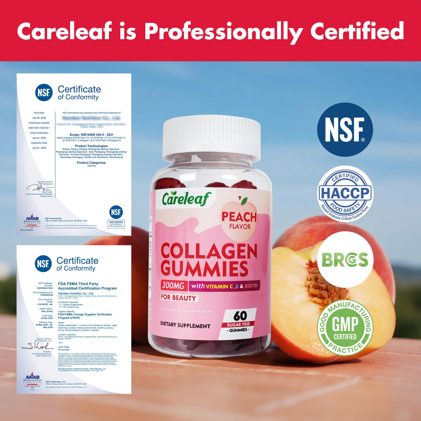 careleaf Collagen Gummies 220g nutrition information