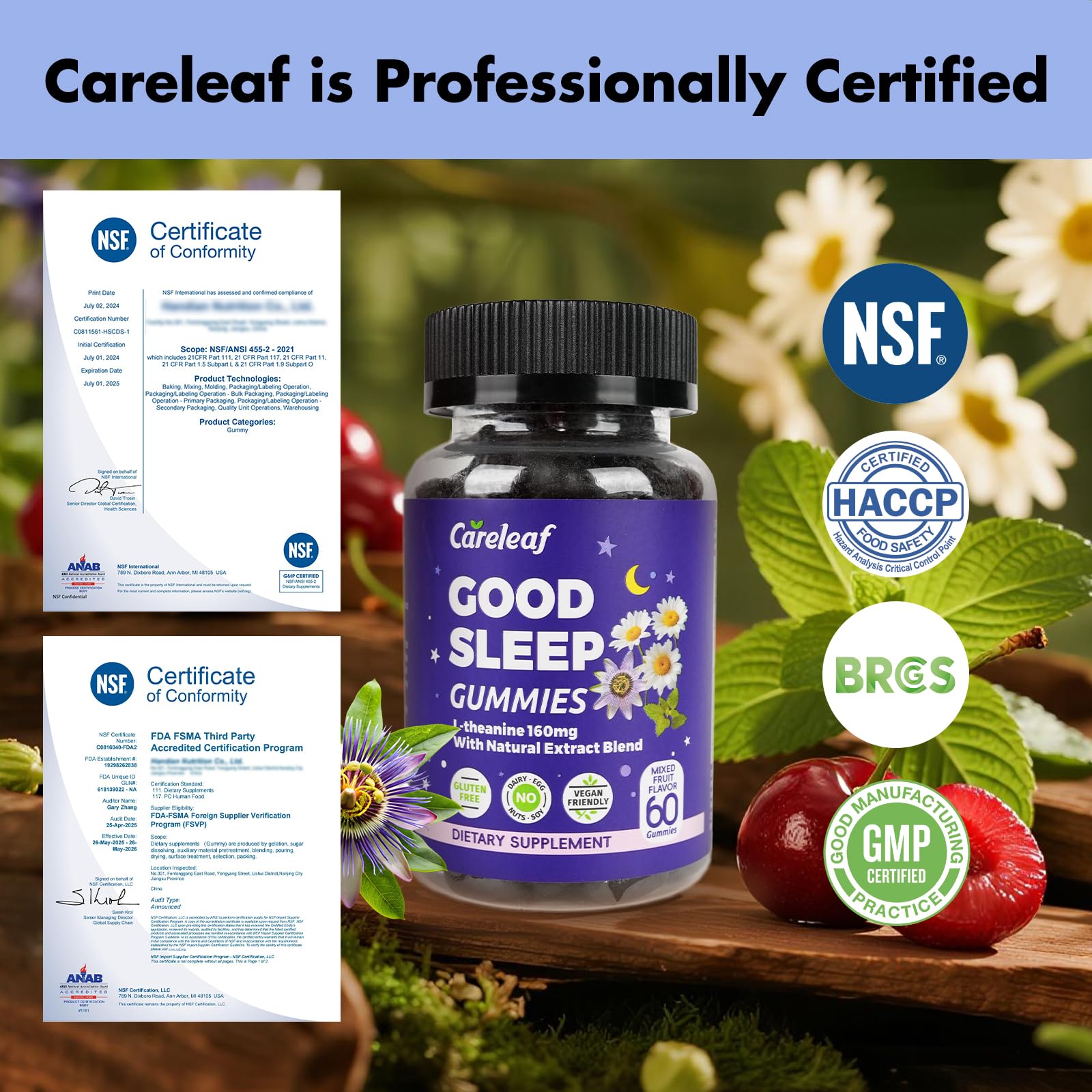 careleaf Sleep Gummies No Melatonin serving suggestion