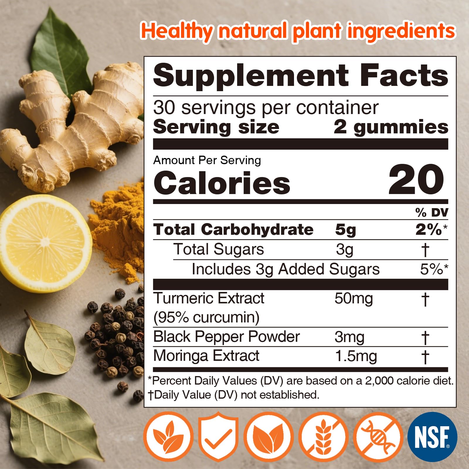 careleaf Turmeric Gummies bottle side view