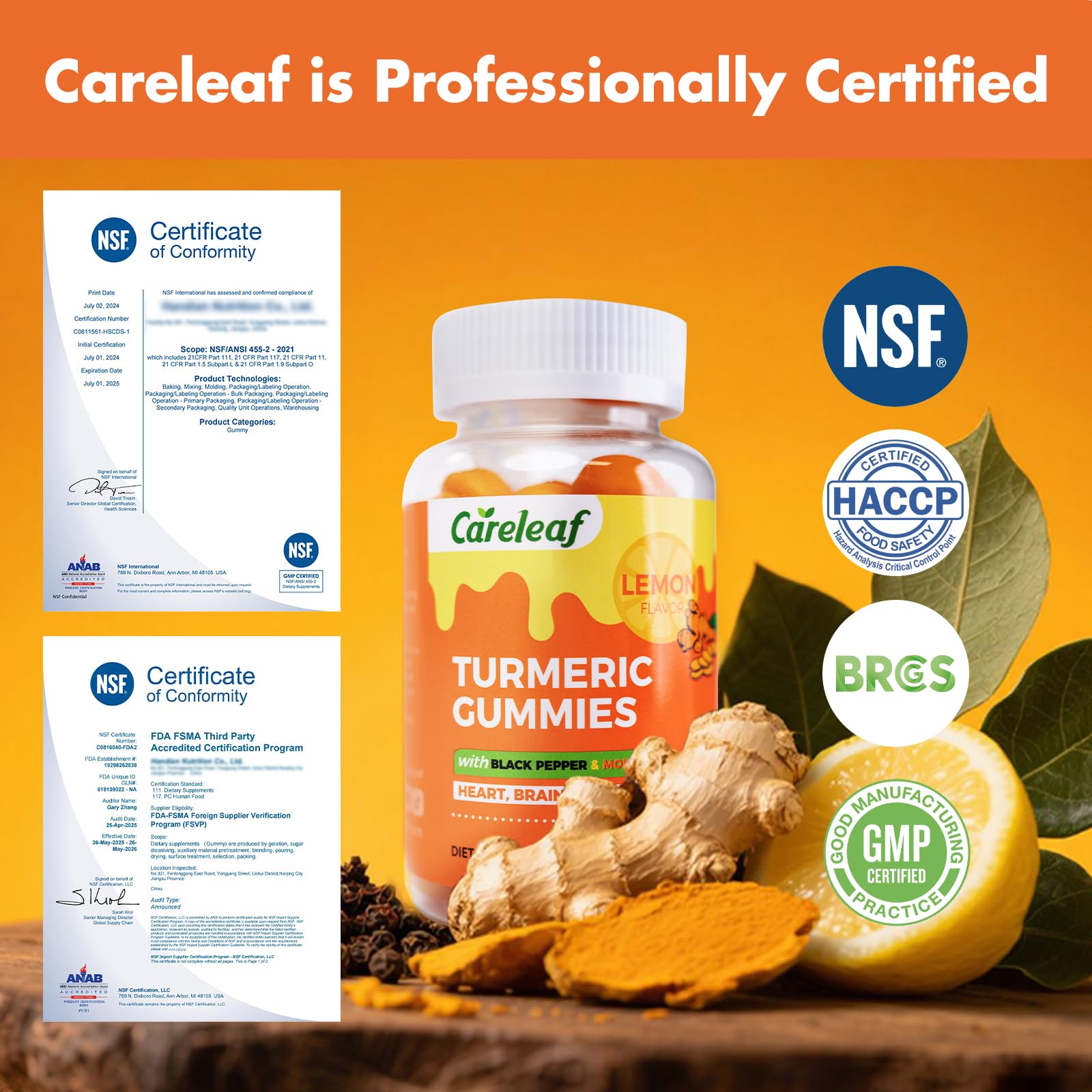 careleaf Turmeric Gummies in hand for easy access