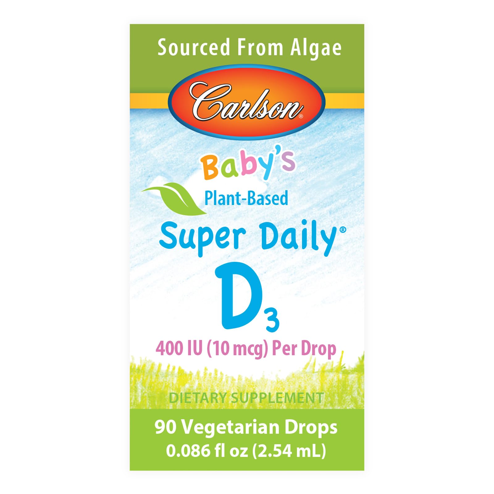 Carlson Baby's Plant-Based Super Daily D3 with measuring dropper