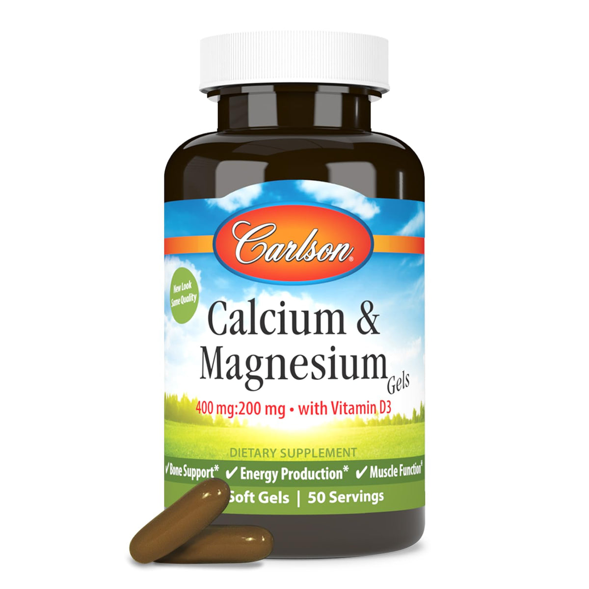 Carlson Calcium and Magnesium Supplement 181g front view