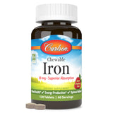 Carlson Chewable Iron Supplement 30mg strawberry flavour front view