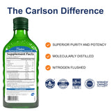 Carlson Cod Liver Oil Capsules showing natural flavour label