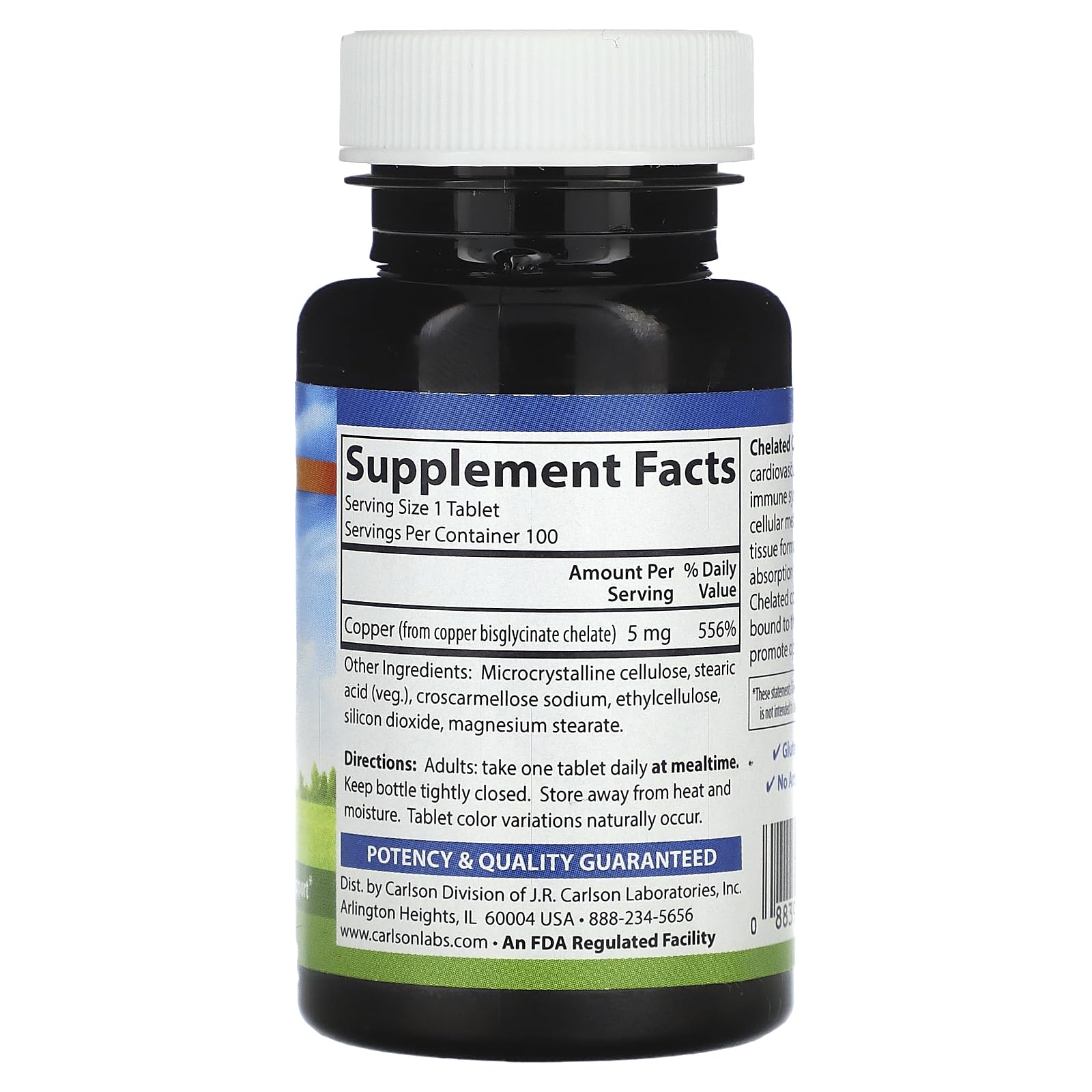 Carlson Copper Supplement 36g capsule close-up
