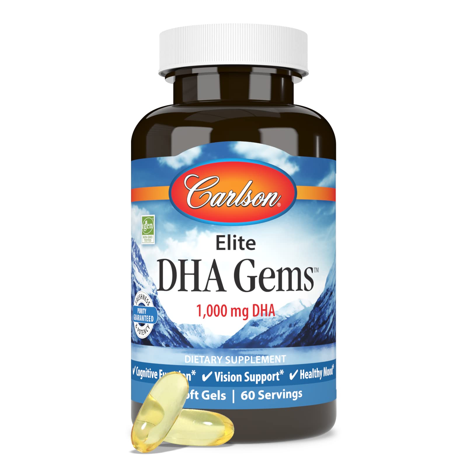 Carlson DHA Soft Gel Capsules 1000mg soft gel close-up