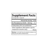 Carlson DLPA Amino Acid Supplement 500mg bottle with label