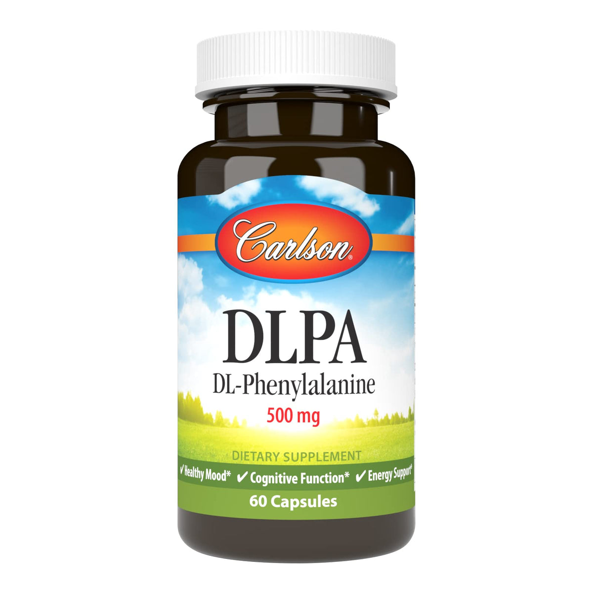 Carlson DLPA Amino Acid Supplement 500mg front view