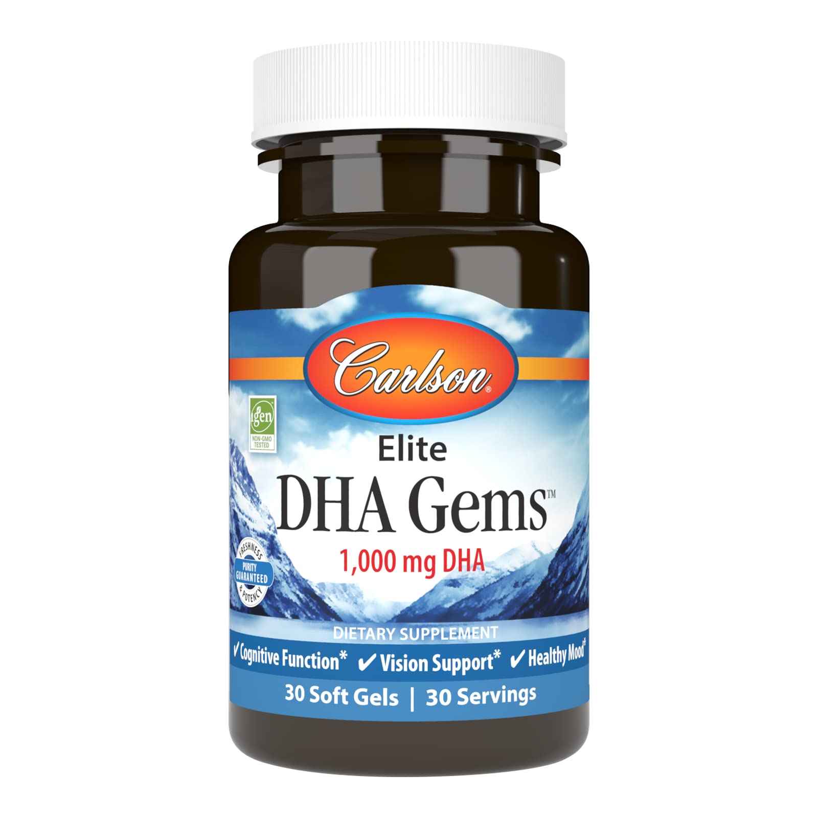 Carlson E-Gems Natural Vitamin E 100 IU soft gel front view