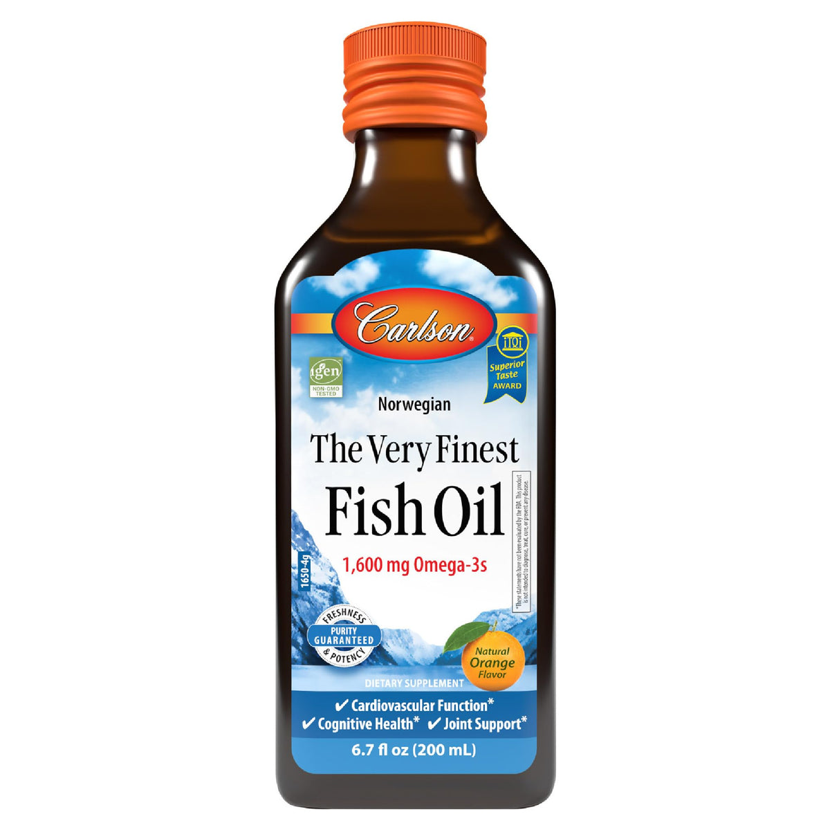 Carlson Fish Oil Omega-3 Fatty Acids 431g front view