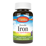 Carlson Iron Supplement 27mg grape chewable tablet front view