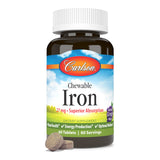Carlson Iron Supplement 27mg grape chewable tablet side view
