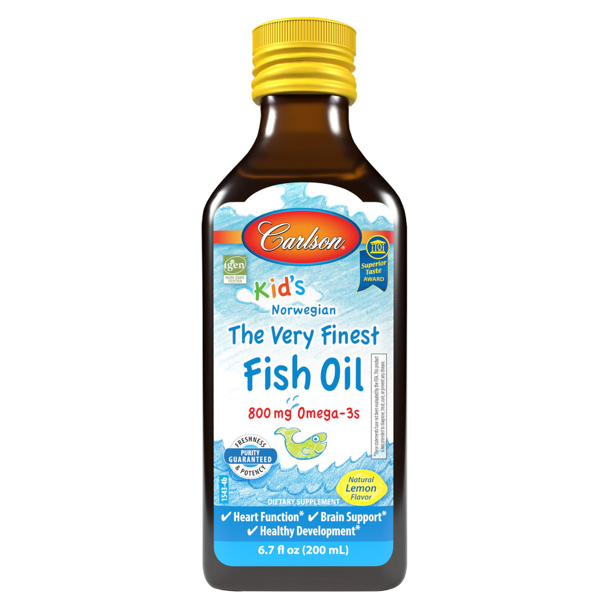 Carlson Kid's The Very Finest Fish Oil bottle front view