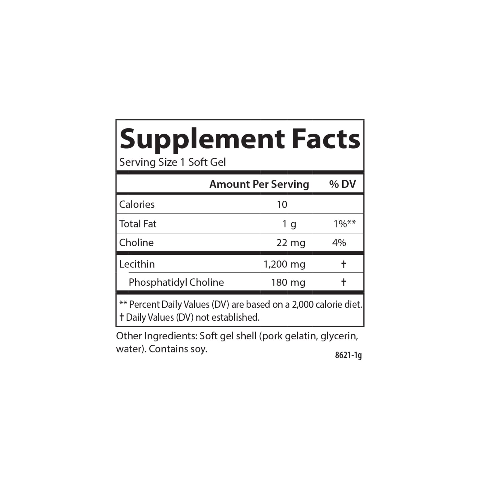 Carlson Lecithin 1200mg supplement label close-up