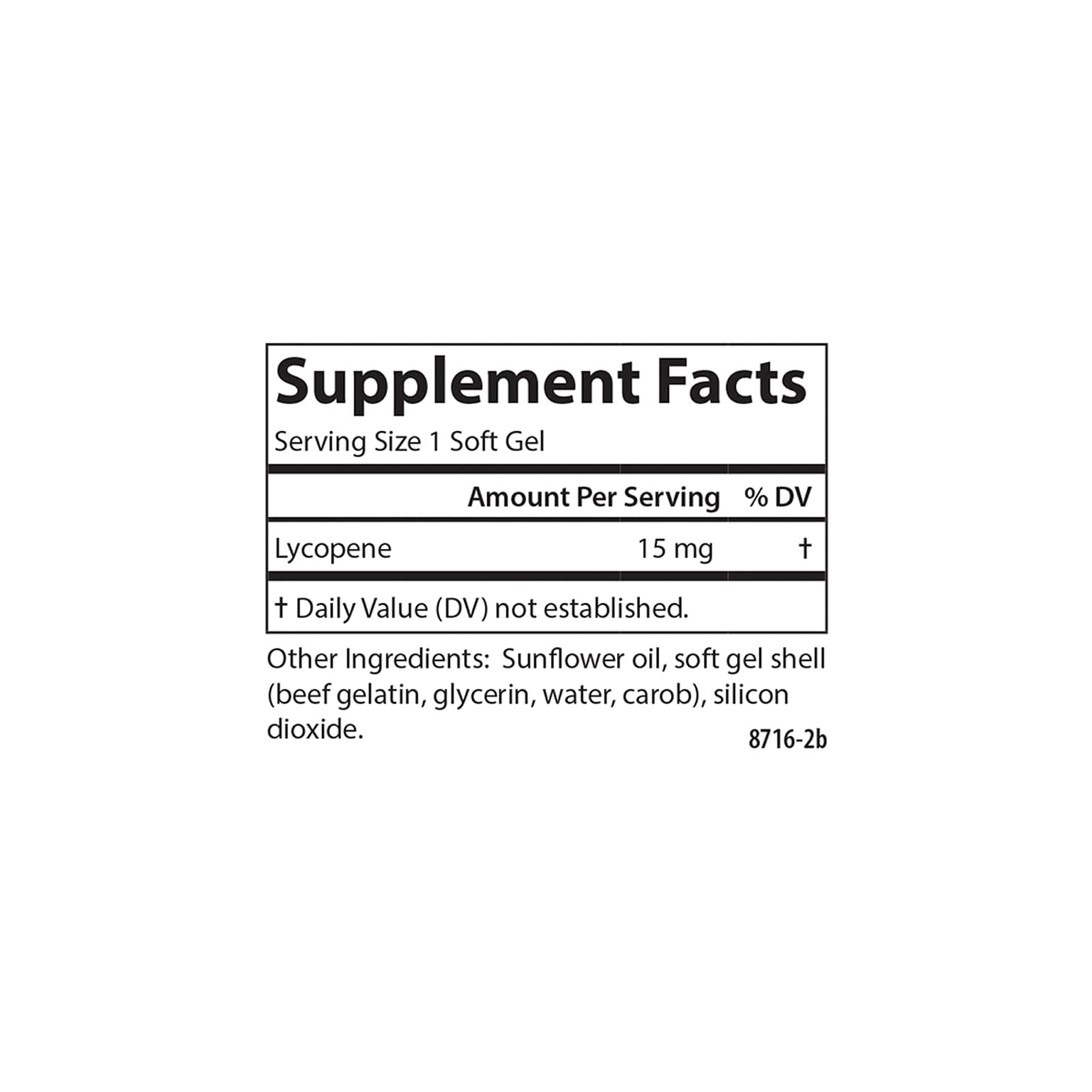 Carlson Lycopene Supplement 15mg capsule close-up