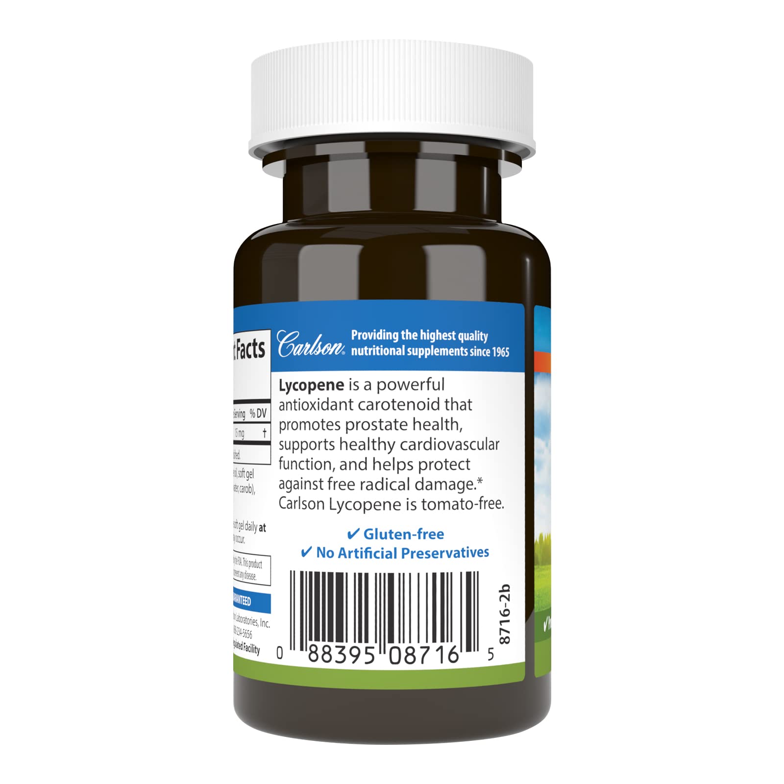 Carlson Lycopene Supplement 15mg side view