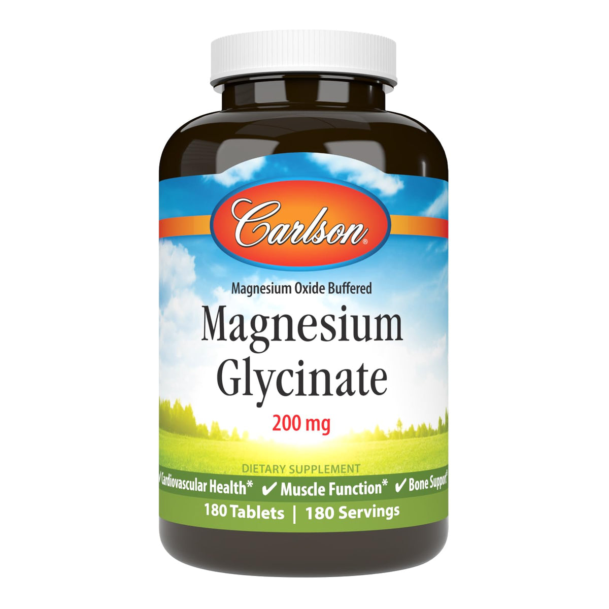 Carlson Magnesium Glycinate Chelate 200mg front view