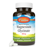 Carlson Magnesium Supplement 200mg capsules in hand