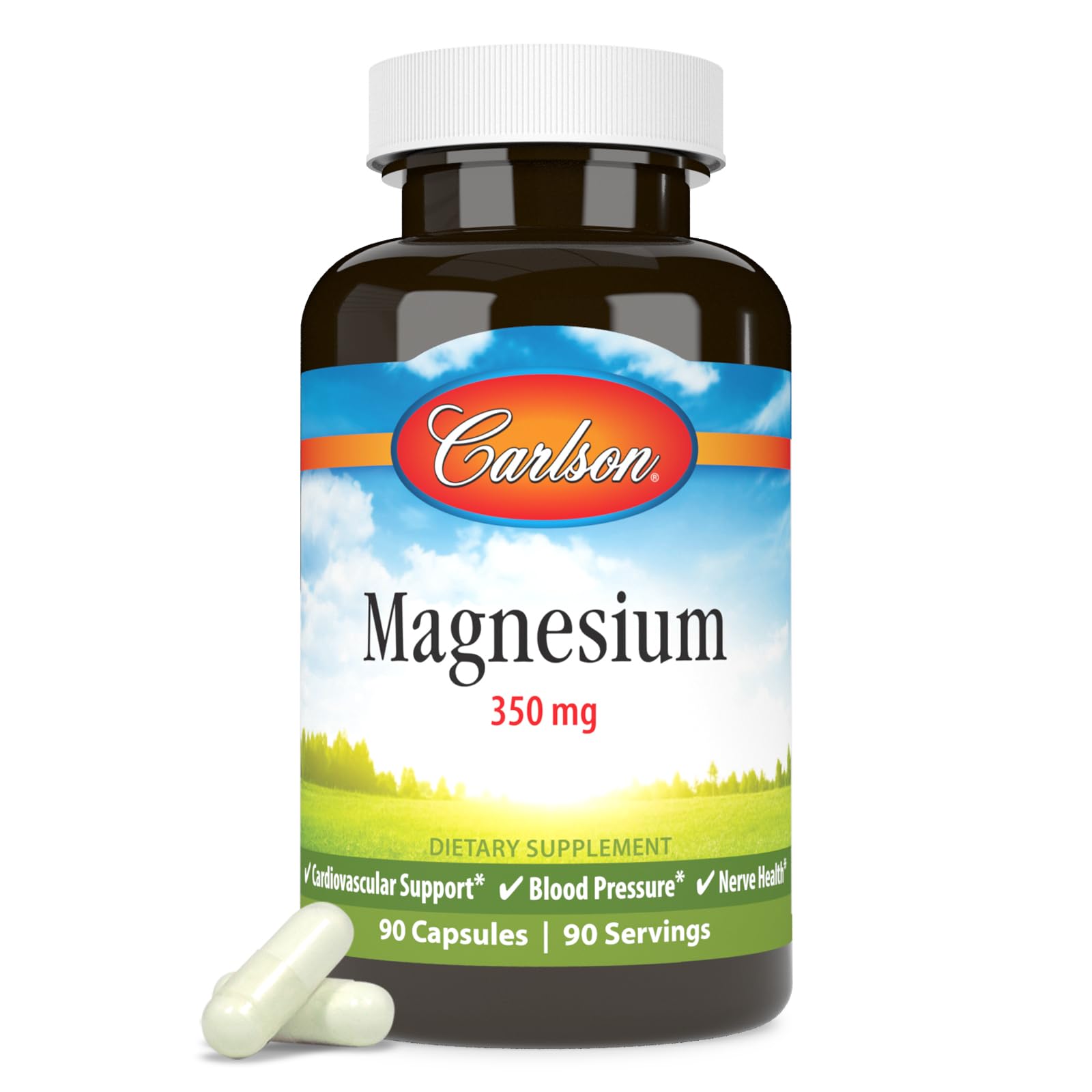 Carlson Magnesium Supplement 350mg capsule front view