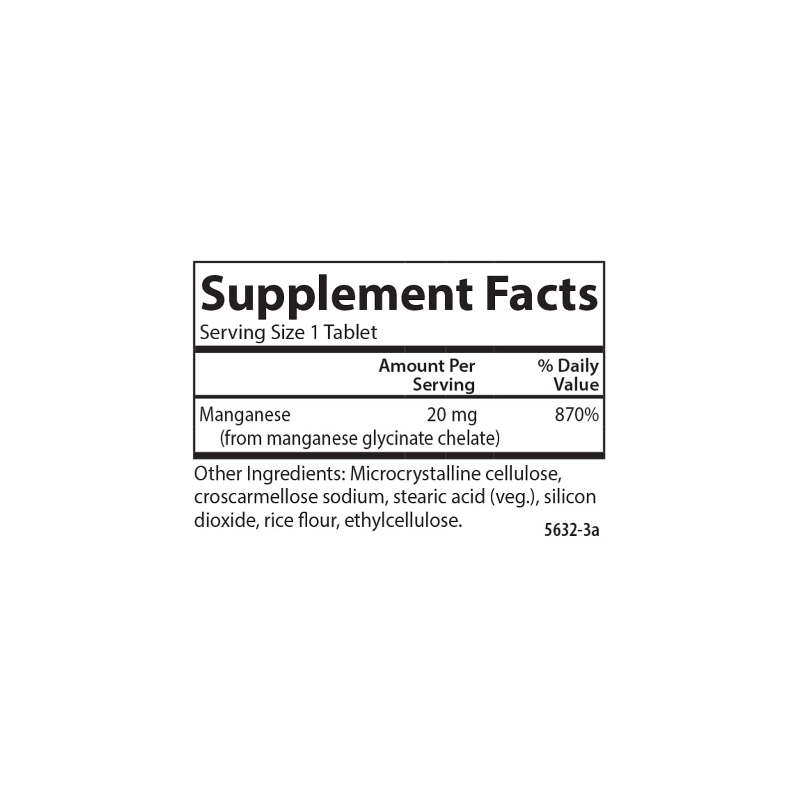 Carlson Manganese Supplement 20 mg capsule close-up