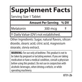 Carlson Melatonin chewable tablets on a wooden table
