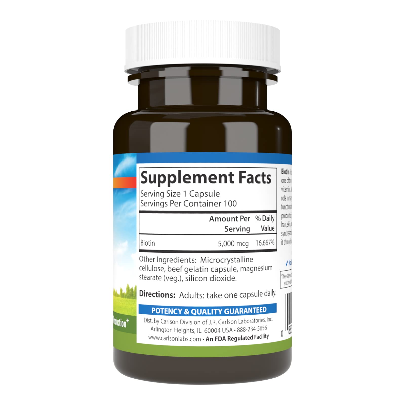 Carlson Multivitamin Capsules side view showing dosage