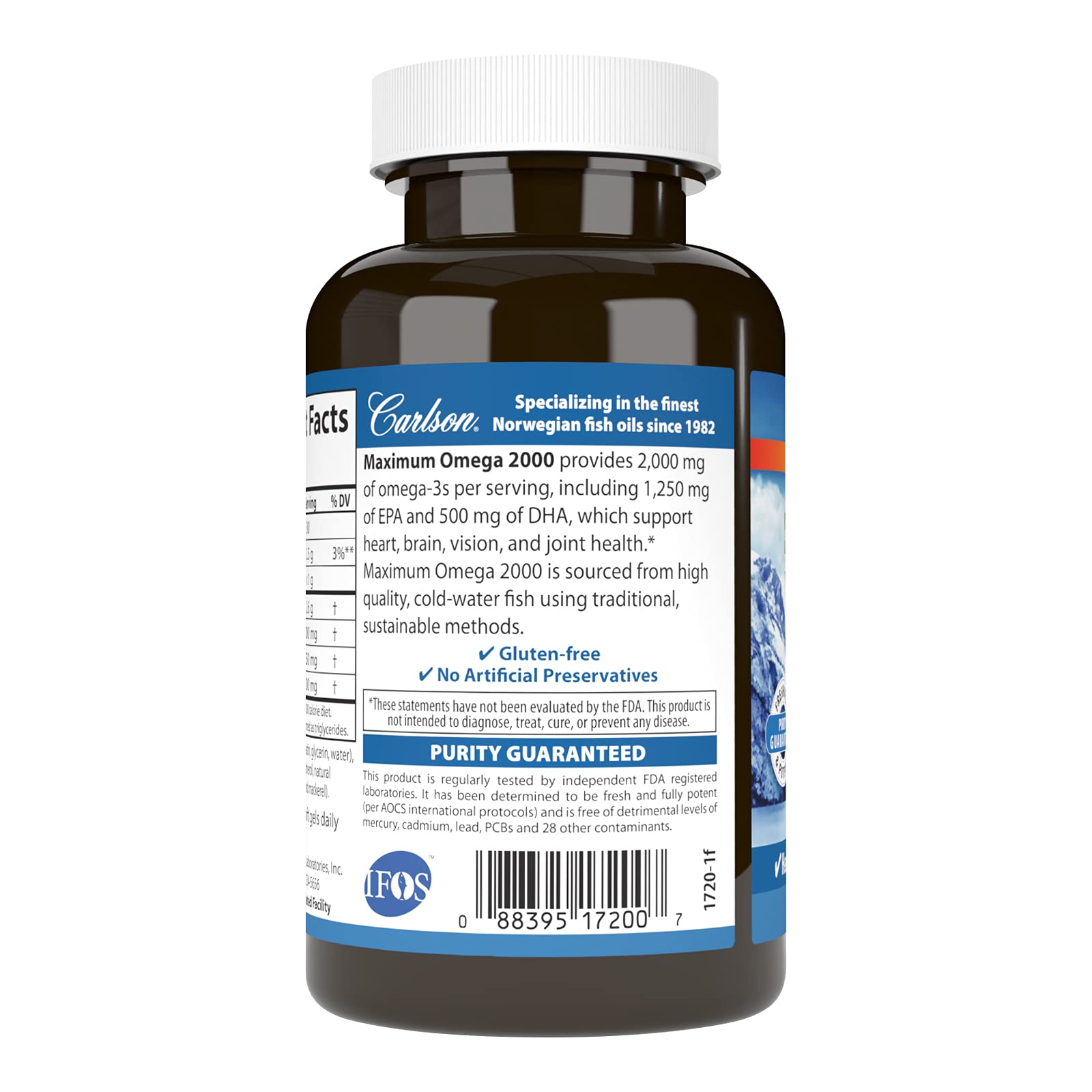 Carlson Omega-3 Fish Oil 2000mg lemon flavour packaging