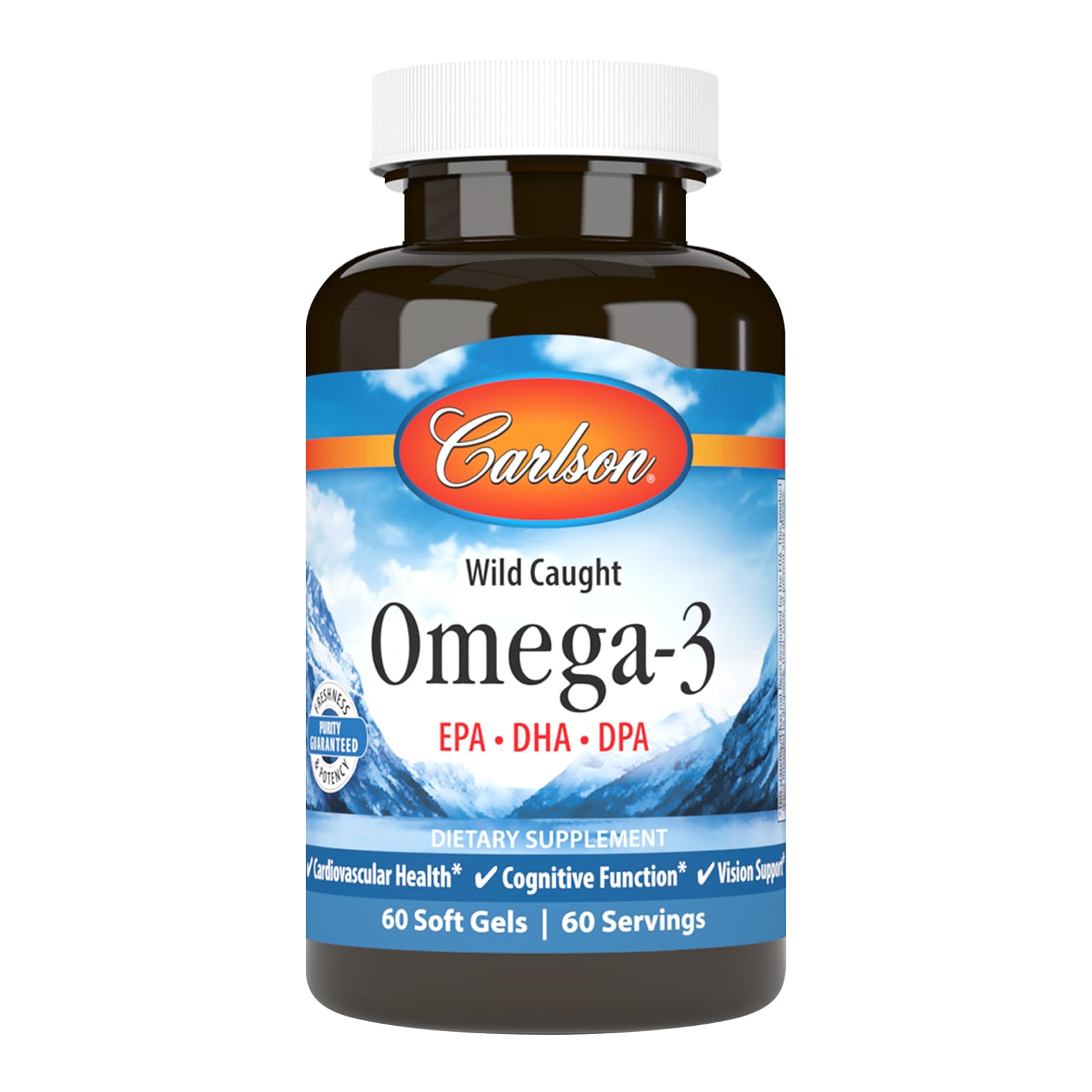 Carlson Omega-3 Fish Oil Supplement 700mg soft gel front view