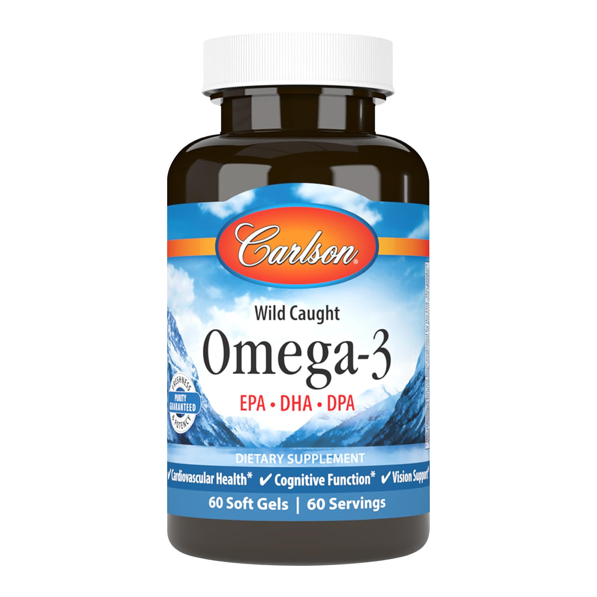 Carlson Omega-3 Fish Oil Supplement 700mg soft gel front view
