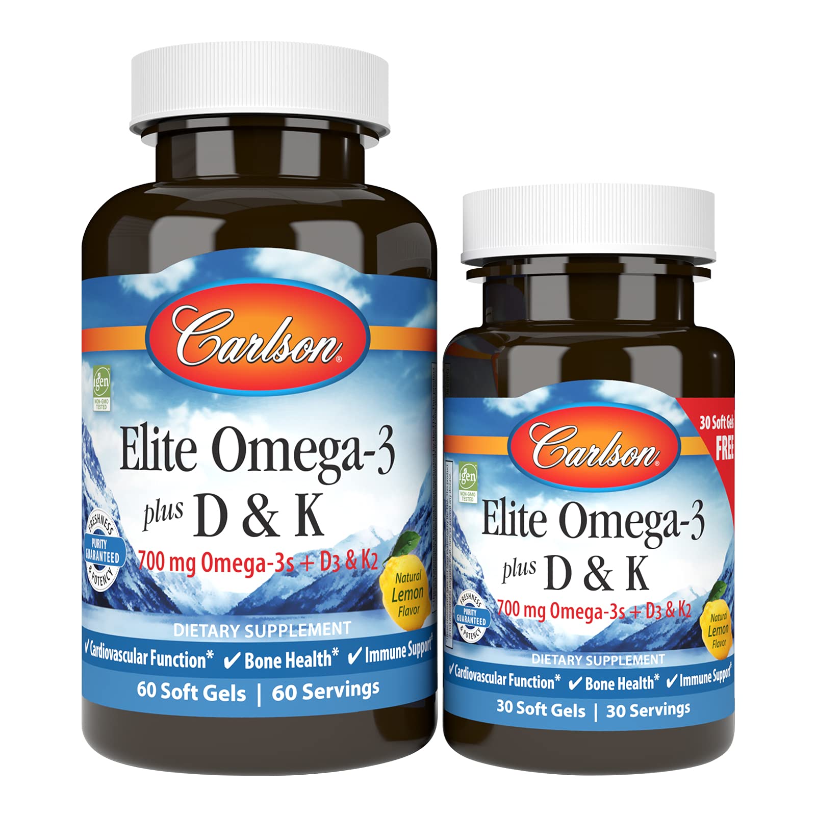 Carlson Omega-3 Fish Oil supplement bottle front view