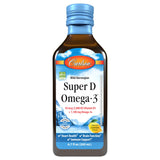 Carlson Super D Omega-3 supplement bottle front view with lemon flavour