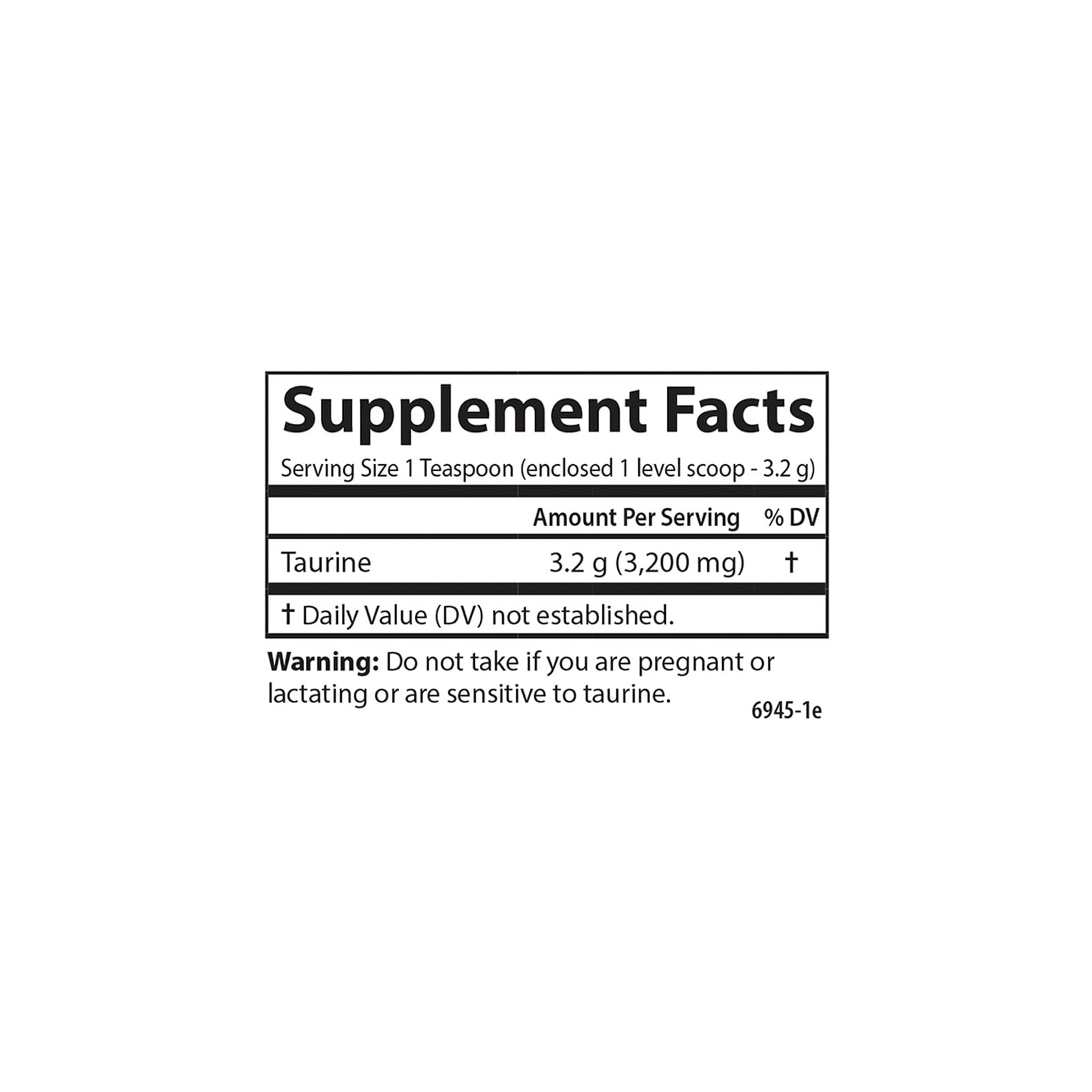 Carlson Taurine Powder 136g mixed in a glass of water