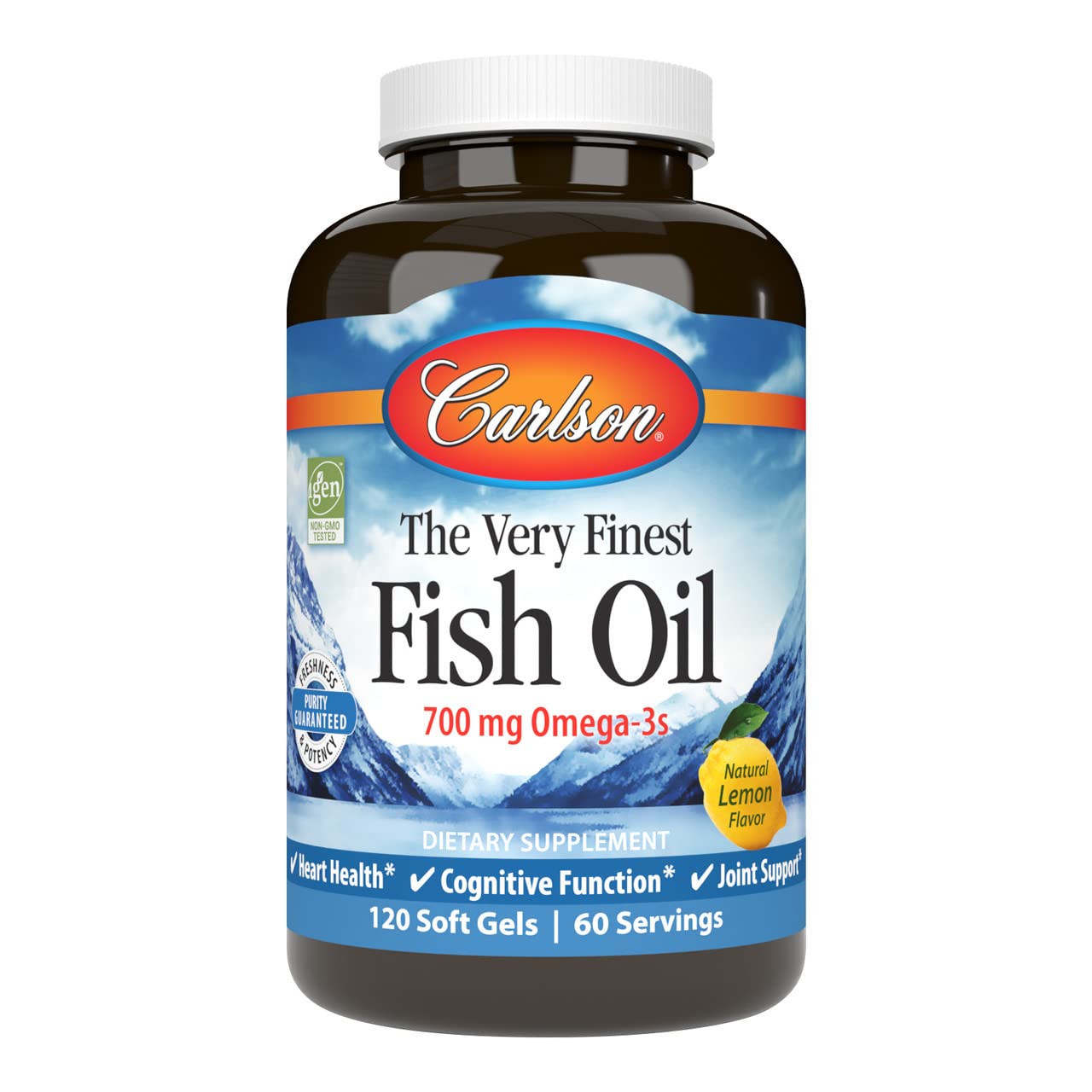 Carlson The Very Finest Fish Oil 700mg Omega-3s 230g front view