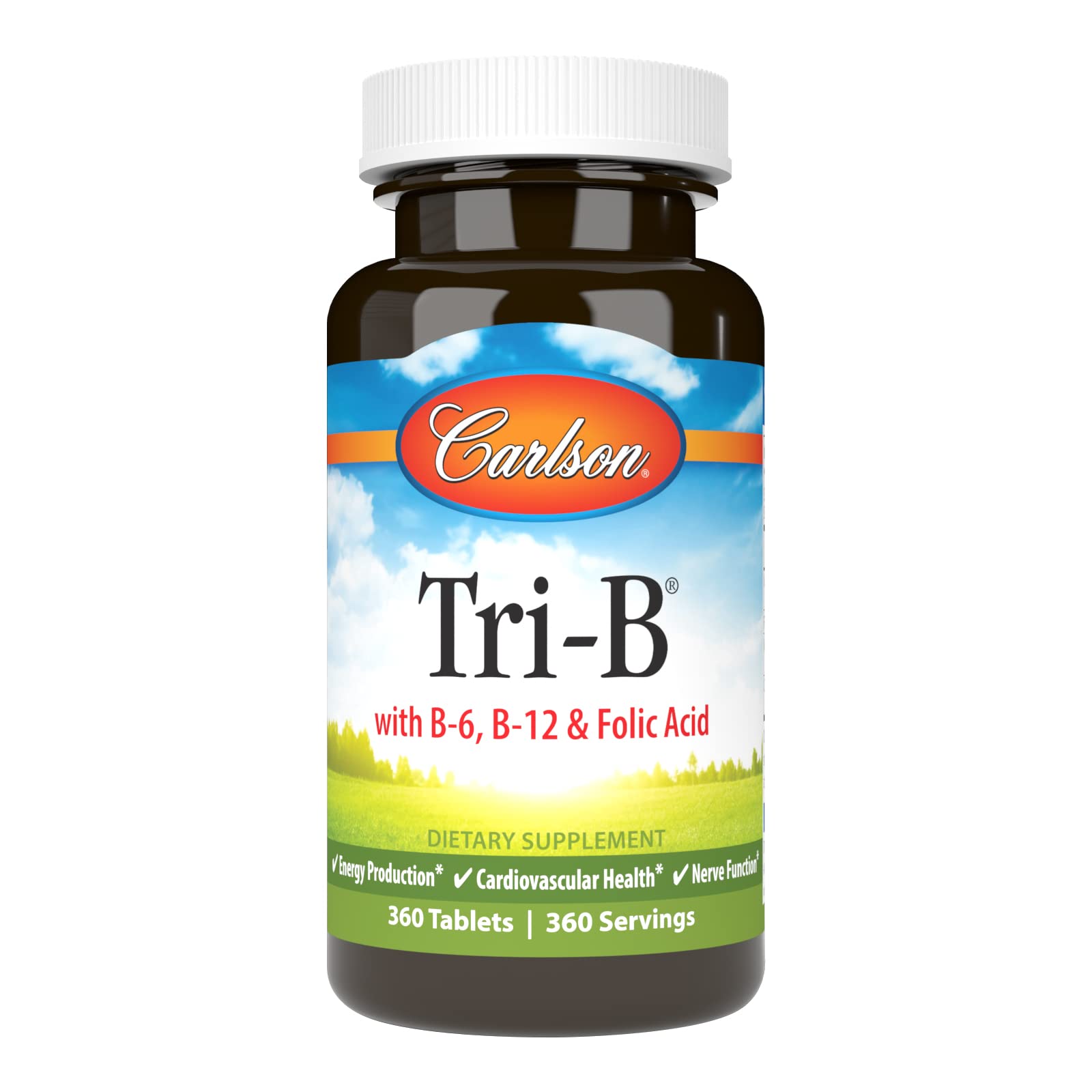 Carlson Tri-B Vitamin B12 & B6 Supplement 150g front view