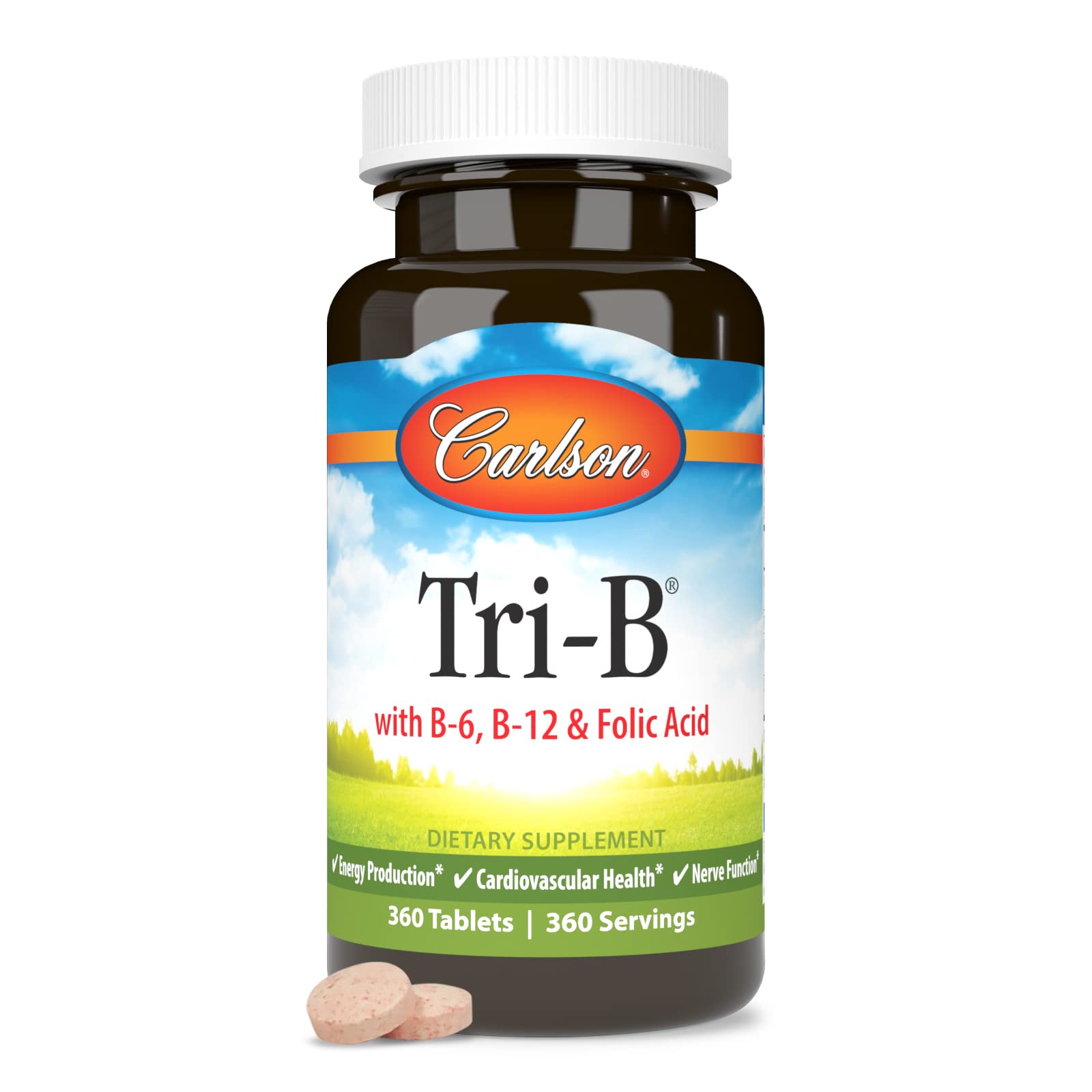 Carlson Tri-B Vitamin B12 & B6 Supplement 150g ingredients list