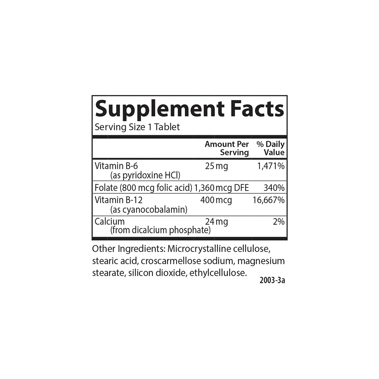 Carlson Tri-B Vitamin B12 & B6 Supplement 150g packaging