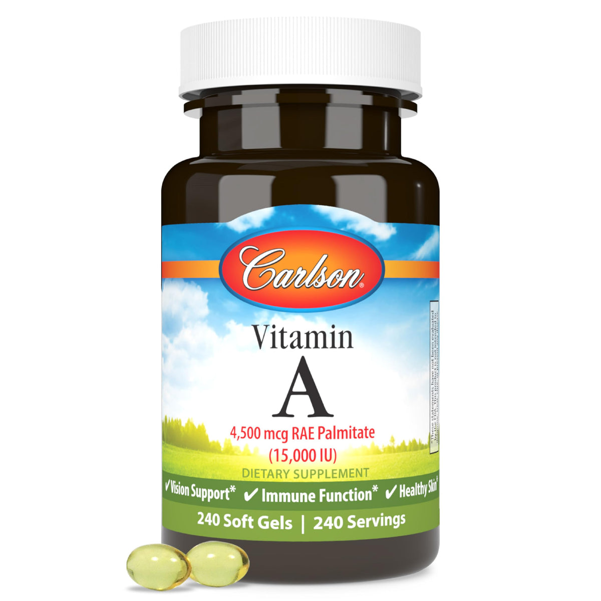 Carlson Vitamin A Palmitate Soft Gels front view